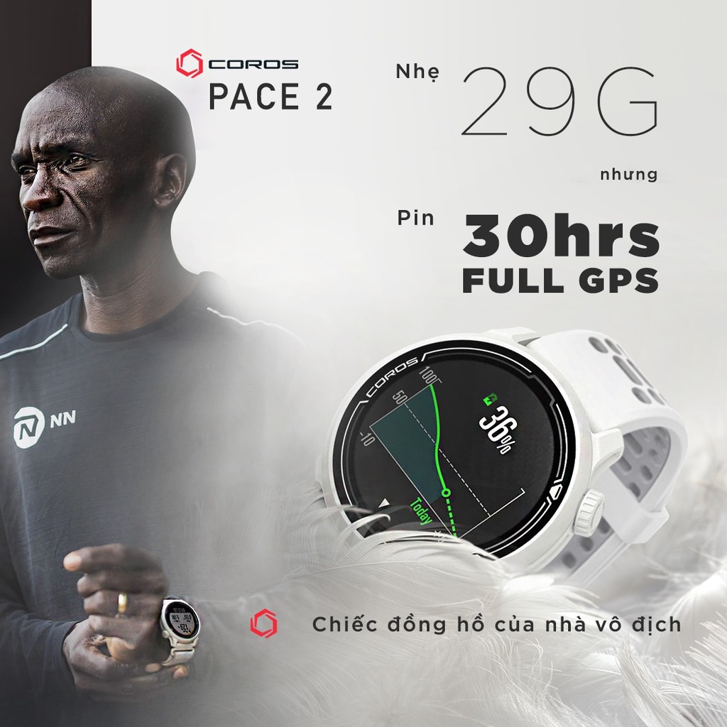 Đồng hồ chạy bộ, thể thao unisex GPS COROS PACE 2