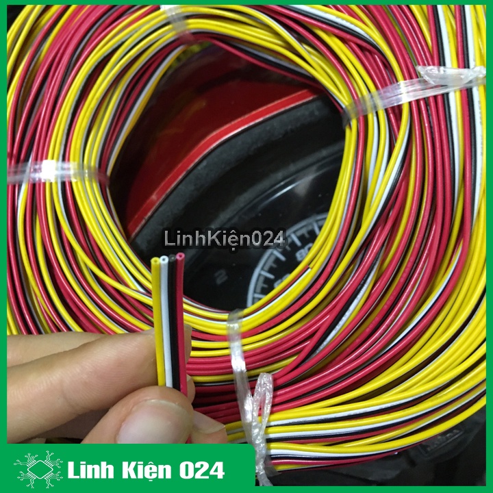 Cuộn 10 mét đây điện dẹt 4 màu 22AWG 4P