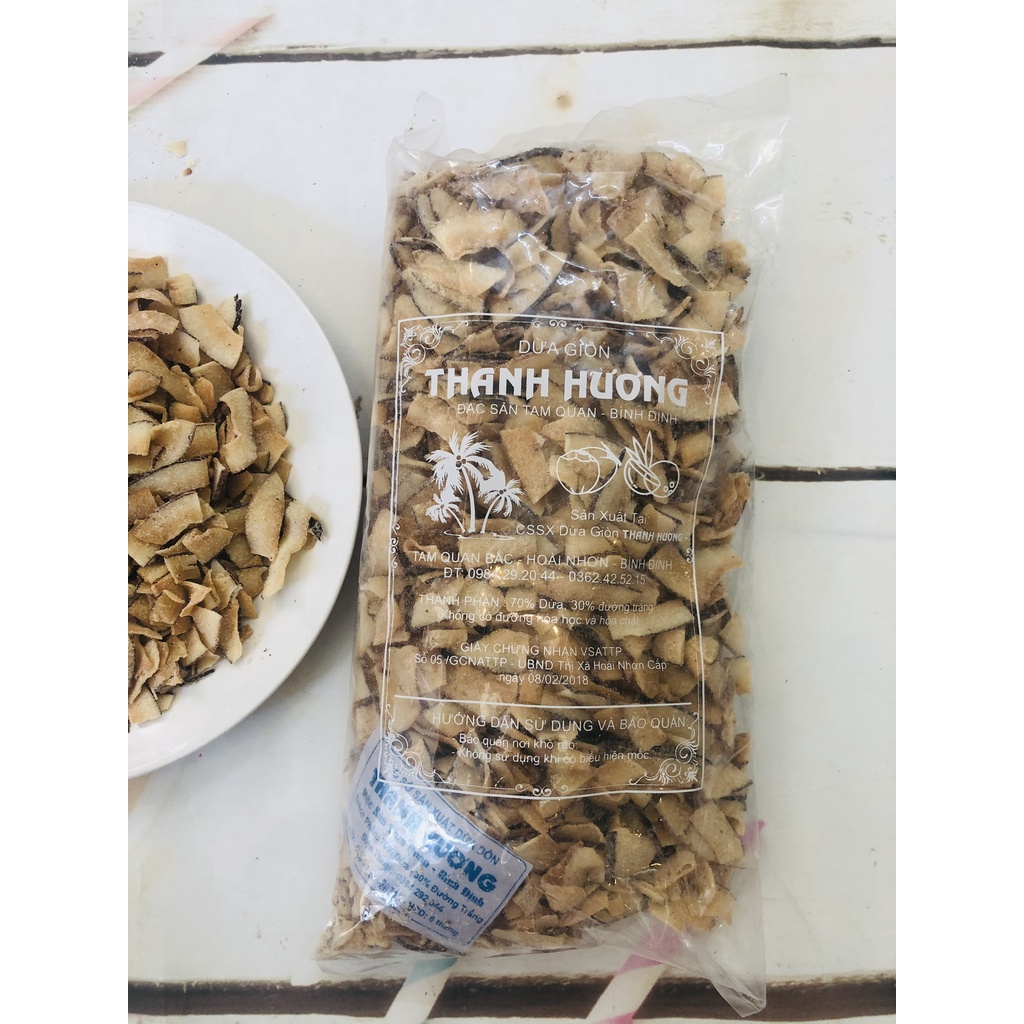 500gr dừa sấy giòn thanh hương hàng loại ngon