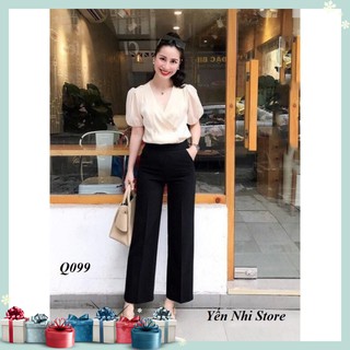 Quần nữ ống rộng khóa sườn hot hit