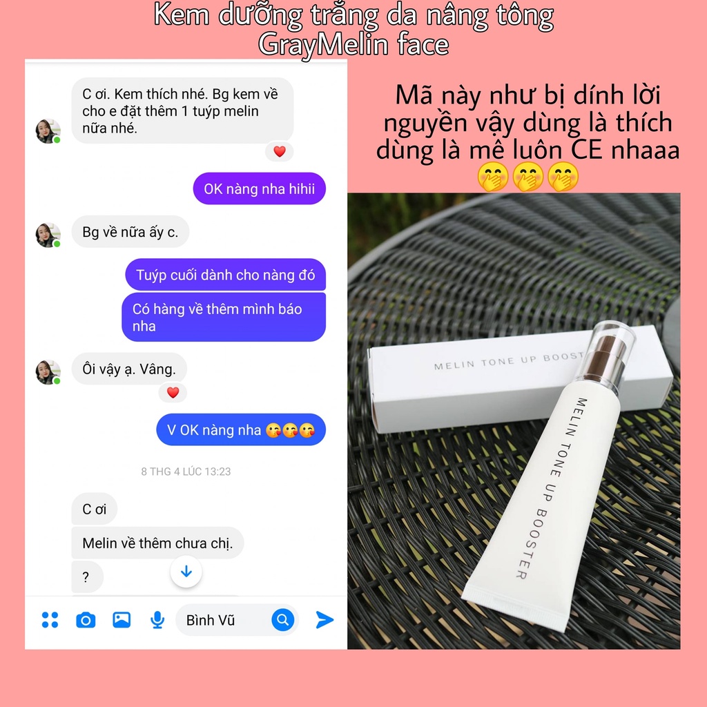 Kem nâng tông dưỡng trắng da GRAYMELIN Melin Tone up Booster