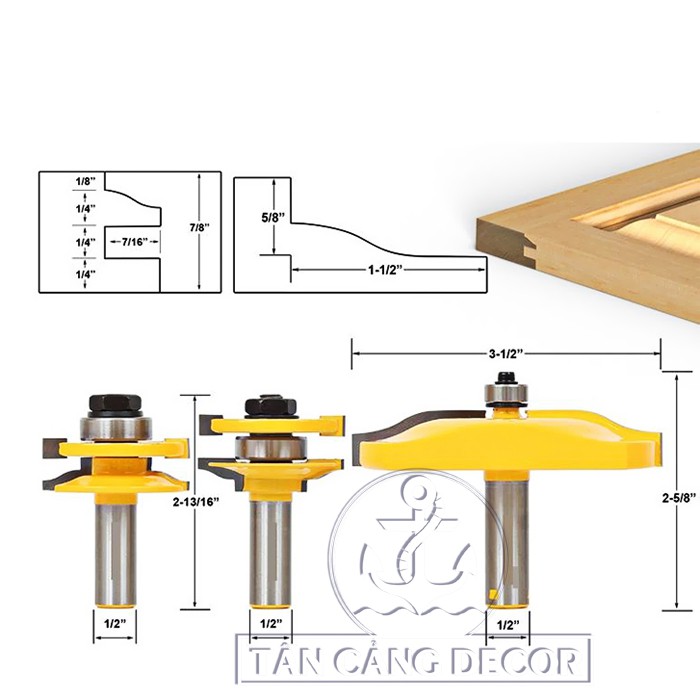 Bộ Mũi Router Đánh Pano Tủ Cánh Đơn