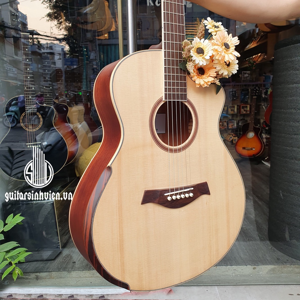 Đàn guitar acoustic SV-A4BV cao cấp có Bevel - Dành cho dân chơi lâu năm - Tặng full phụ kiện - Bảo hành 18 tháng