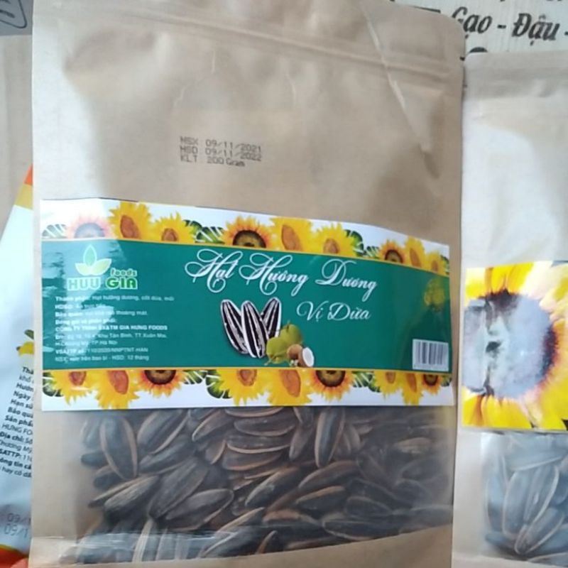 Gói Hạt Hướng Dương Hữu Gia Foods Nhiều Vị 200g Túi Zip