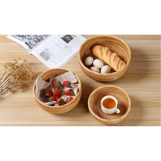 [Giá xưởng] Bát mây tròn dùng để đựng bánh kẹo, trái cây bằng mây