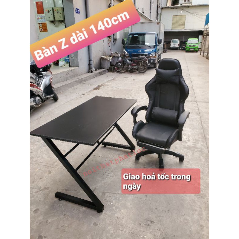 Bàn chữ Z mặt gỗ loại dài 140cm,  rộng 60cm, cao 75cm