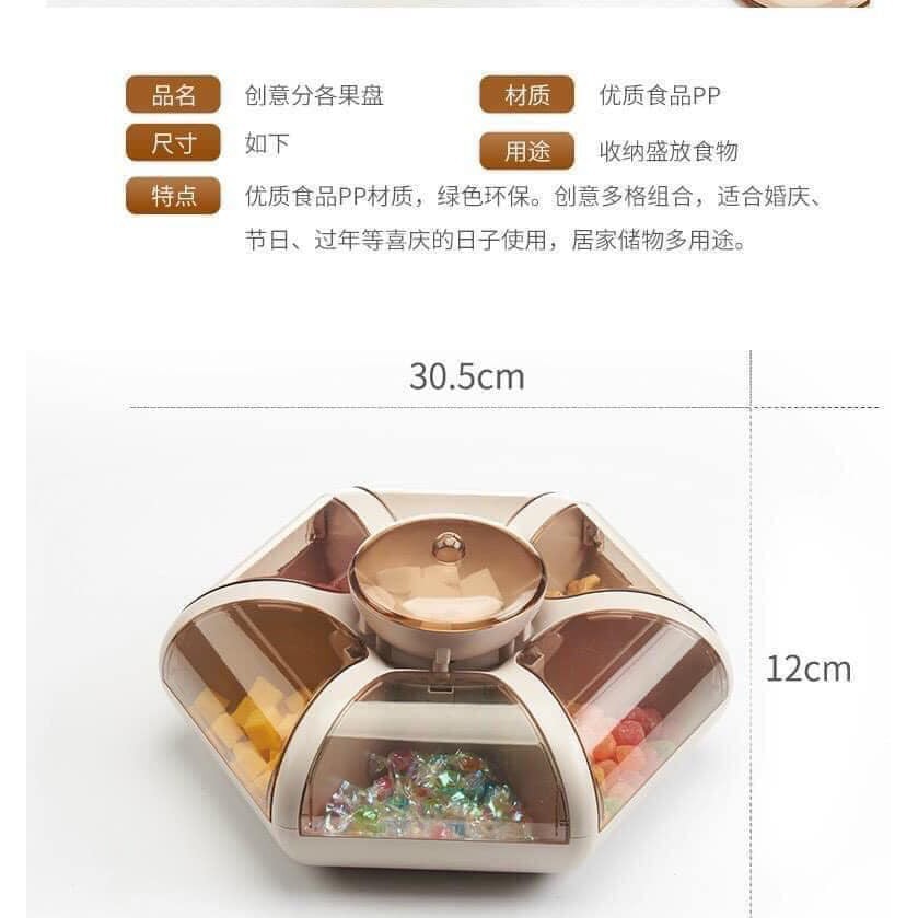 Khay đựng bánh kẹo mứt tết hình hoa sen cao cấp