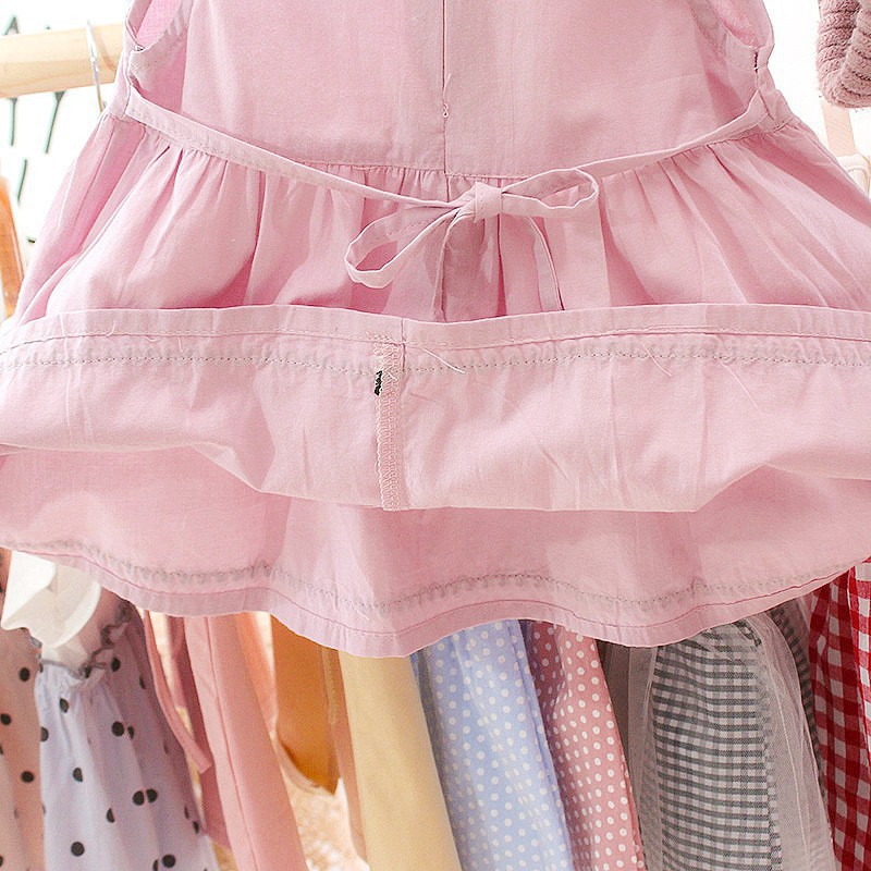 Đầm không tay vải cotton cho bé gái 0-3 tháng tuổi