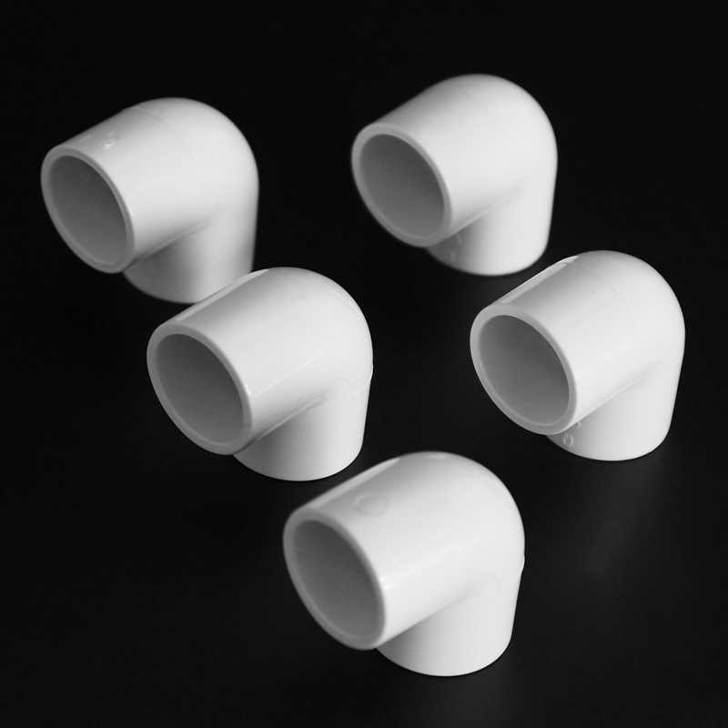 5 miếng 20mm Dia 90 Góc độ khuỷu tay Phụ kiện ống PVC Đầu nối Bộ chuyển đổi Màu trắng