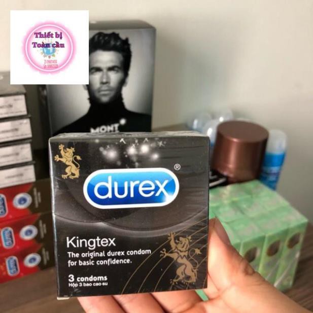 [CHECK MÃ VẠCH] Bao cao su DUREX kingtex hộp 3 bao, chất liệu tốt cao su thiên nhiên, an toàn, Hộp BCS size nhỏ bó sát