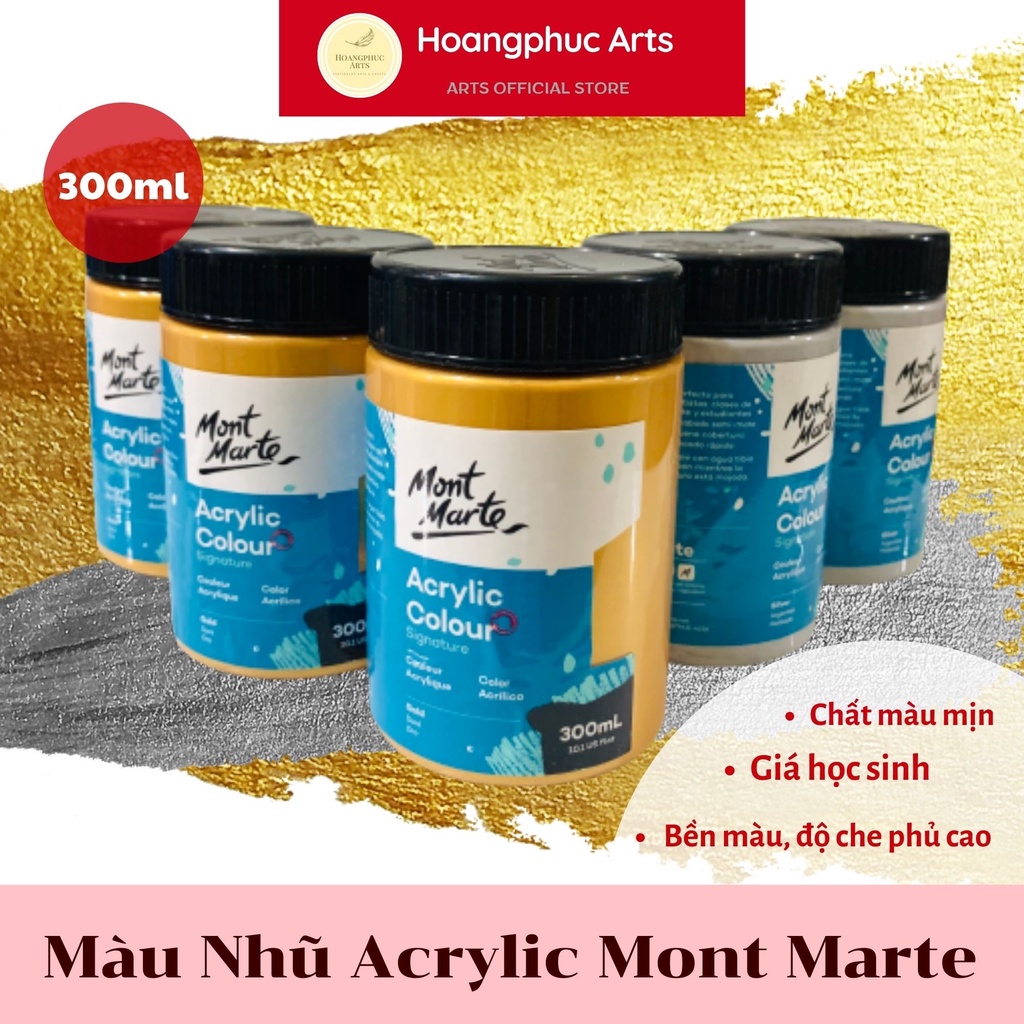 Màu nhũ acrylic MONT MARTE 300ml -  Màu chuyên vẽ vải, tranh canvas, tranh tường