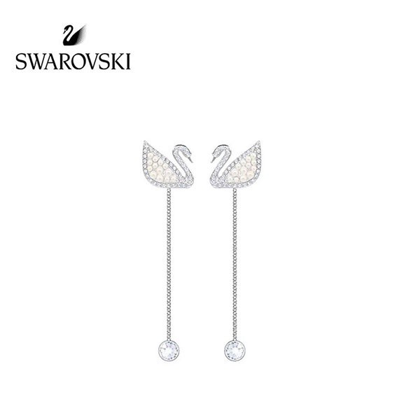 Swarovski Bông Tai Hình Thiên Nga Đính Đá Sang Trọng Cho Nữ