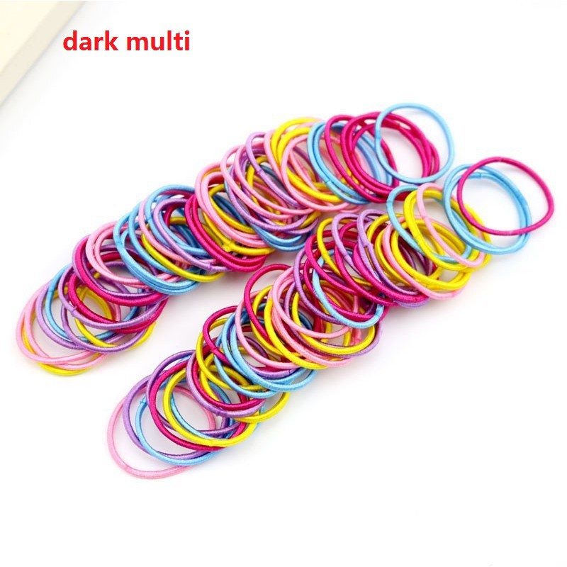 Bộ 100 dây chun buộc tóc nhiều màu tiện lợi cho bé