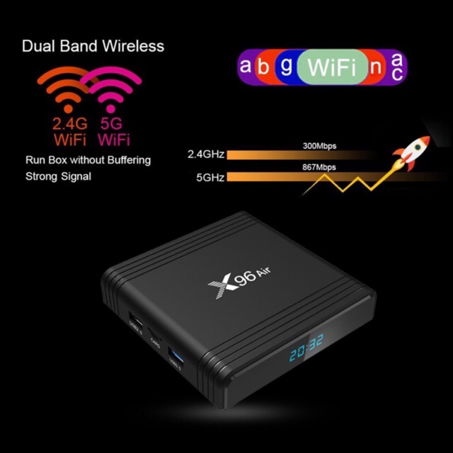 TV Box X96 Air, S905X3, Ram2G I 4G Wifi Mimo, Android 9