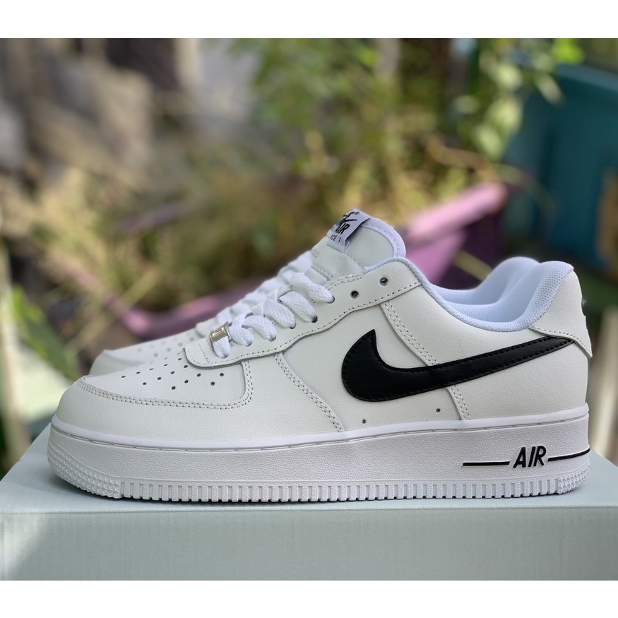 Giày Thể Thao Nam Nữ, Giày_Nike Trắng vệt đen Air Force 1 Hàng Đẹp Full Box Bill hót nhất cho nam nữ giày à1 nam