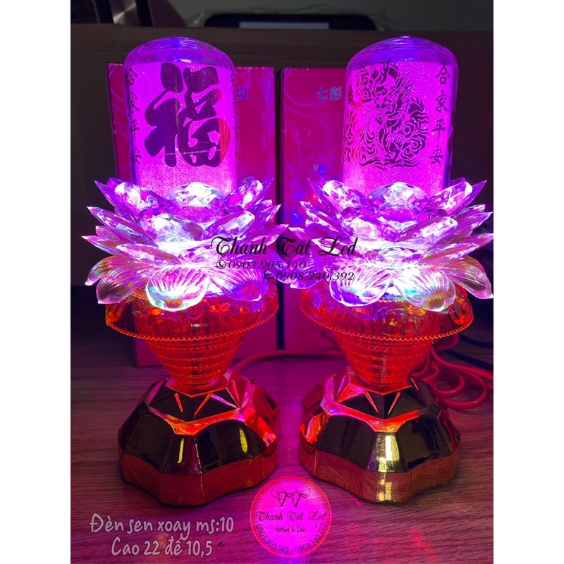 ĐÈN THỜ HOA SEN XOAY 360° MS:10
