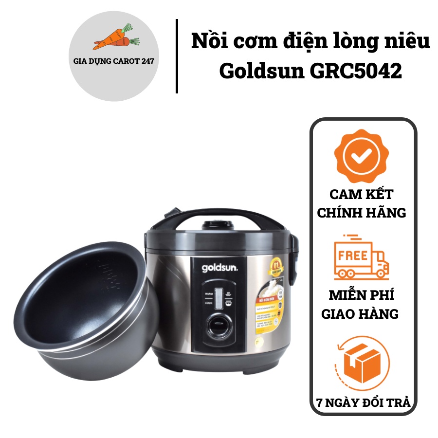 Nồi cơm điện lòng niêu Goldsun GRC5042, Hàng chính hãng, Bảo hành 12 tháng