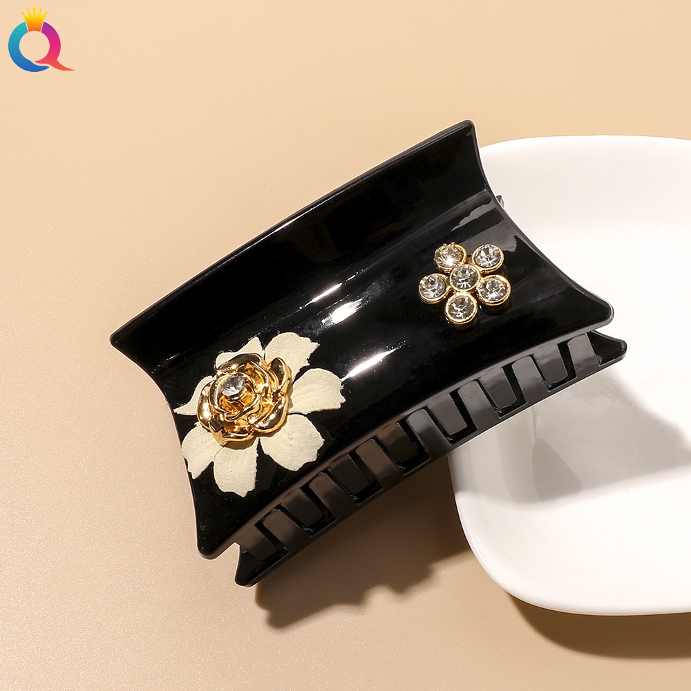 Kẹp tóc hình hoa đính đá phong cách Hàn Quốc thanh lịch cho nữ