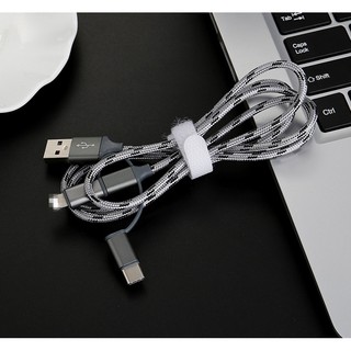 Cáp sạc đa năng 3 in 1 dây dù MICRO/LIGHTNING/TYPE-C