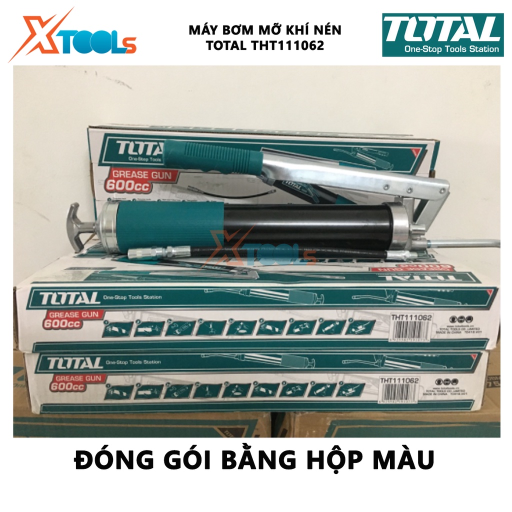 Dụng cụ bơm mỡ khí nén TOTAL THT111062 | Súng bơm mỡ dung tích 600CC / 21 Oz lượng cung cấp tối thiểu 3oz / 40 lần áp su