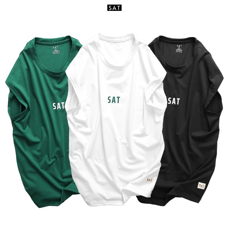 Áo thun ba lỗ tanktop nam trơn SAT-BG01, vải thun mềm mịn, dày dặn, trẻ trung chuẩn form SAT