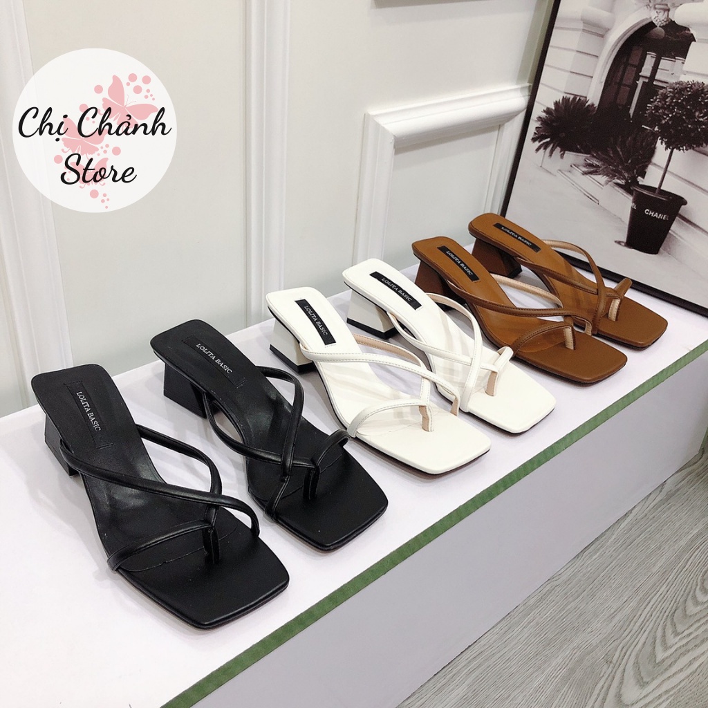 Guốc Nữ, Dép Cao Gót 5p Quai Mảnh Kẹp Ngón Phối Dây Sang Trọng Thời Trang - Chi Chanh Store