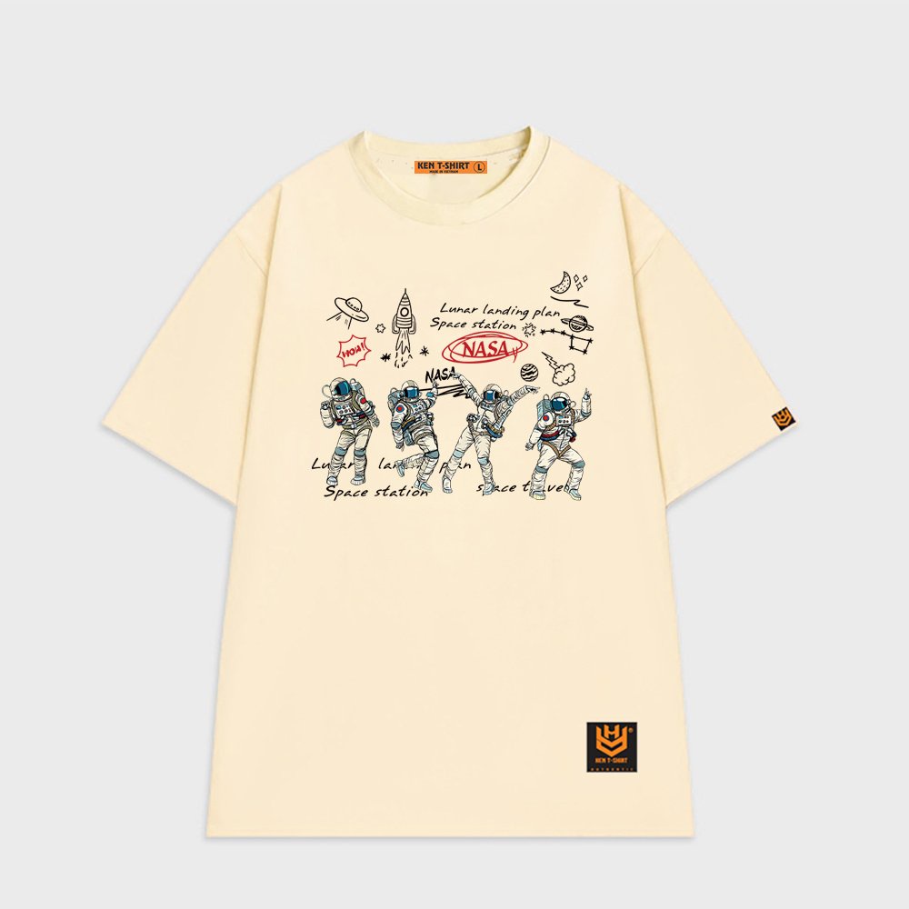 Áo Phông form rộng Tay Lỡ Nam Nữ bốn phi hành gia 912 HY KOREA