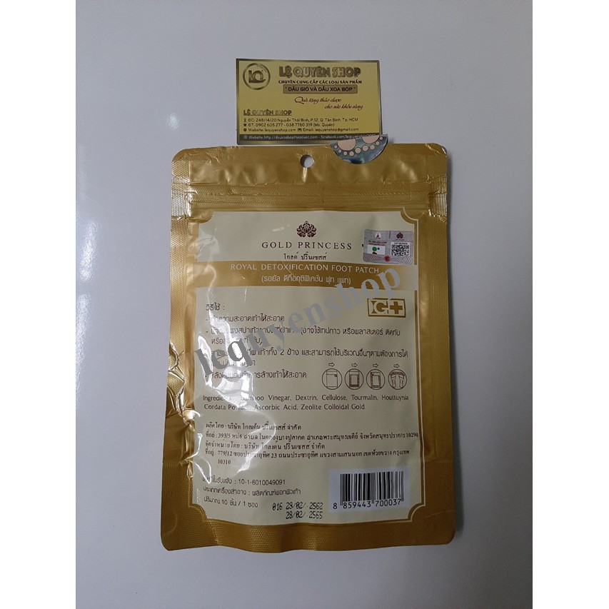 Miếng dán thải độc chân Gold Princess Royal Thái lan