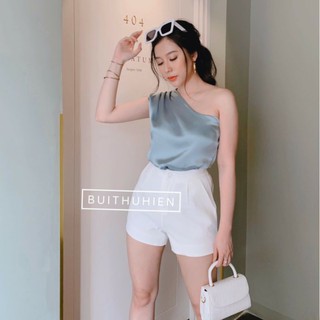 Áo phi lụa lệch vai 1 bên sáng chảnh
