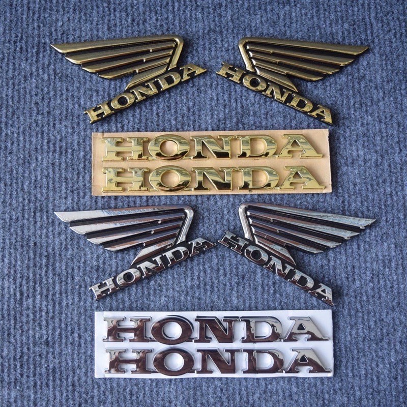 Logo chữ Honda nổi mạ crom (giá 1 cặp)