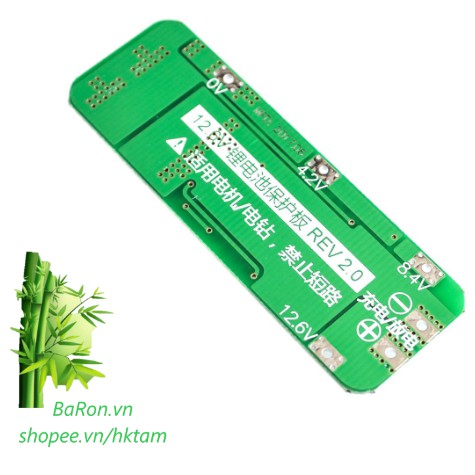 Mạch sạc pin, nạp pin 3 viên 3 cell bảo vệ chập, dòng điện lớn quá mức, tự ngắt khi đầy