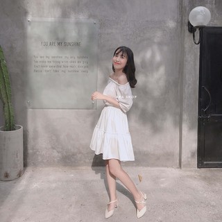 Váy Trễ Vai Bánh Bèo