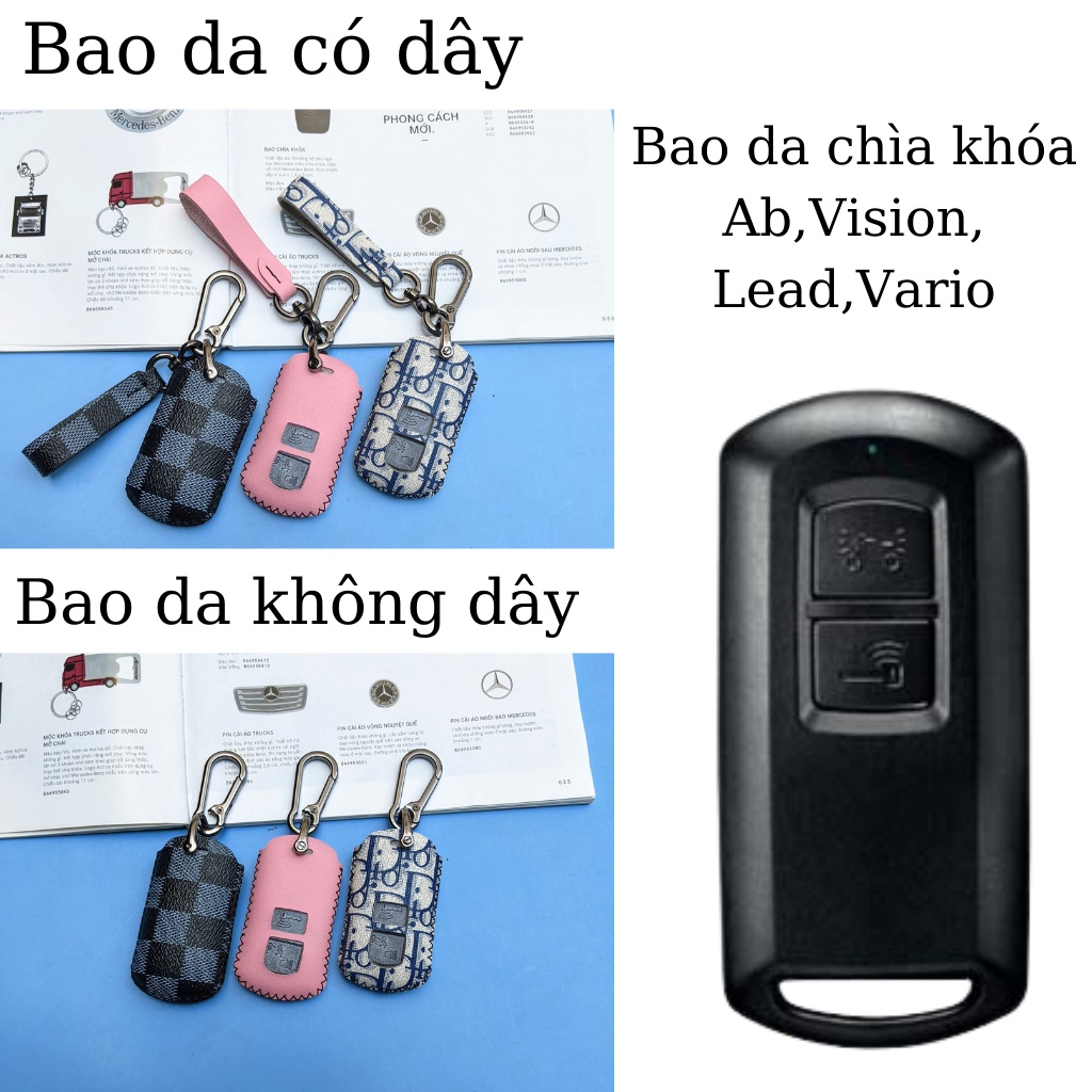 Bao Da smartkey Air Blade 150, Vario 150, Airblade 2020, Lead 2020, Scoopy 2022,(ABK 2 móc D)