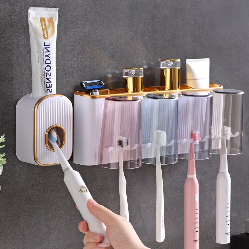 Dụng cụ nặn kem đánh răng tự động thiết kế gắn tường tiện lợi
