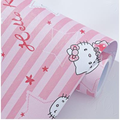 Combo 10m giấy dán tường Hello Kitty 002 có keo sẵn