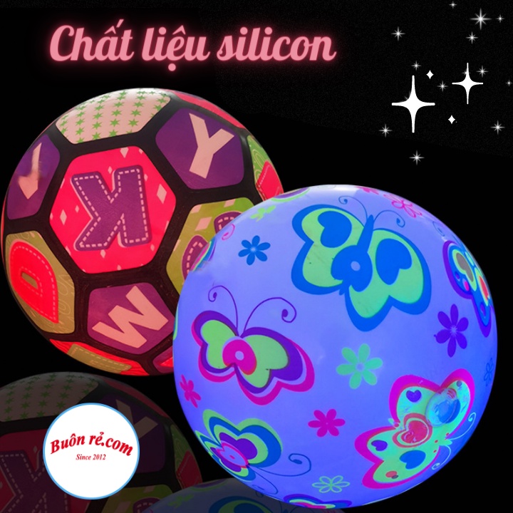 Bóng silicon phát sáng nhiều màu cho bé - Bóng thể thao nhiều màu phát sáng chất liệu silicon an toàn Br01652