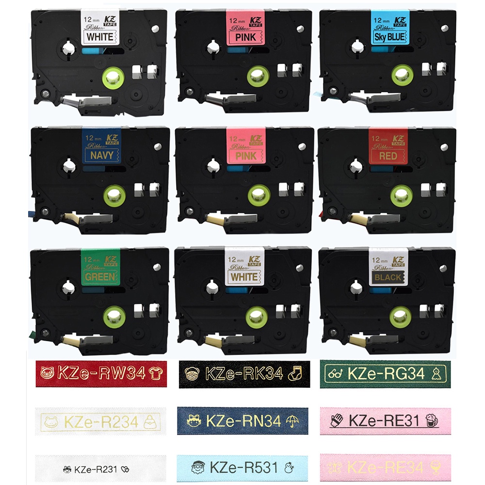 Băng Ruy Băng Satin 12mm Tương Thích Cho Brother TZe-RE34 TZ-RN34 TZE-RE31 TZ-R234 TZE-RG34 TZ-RW34 