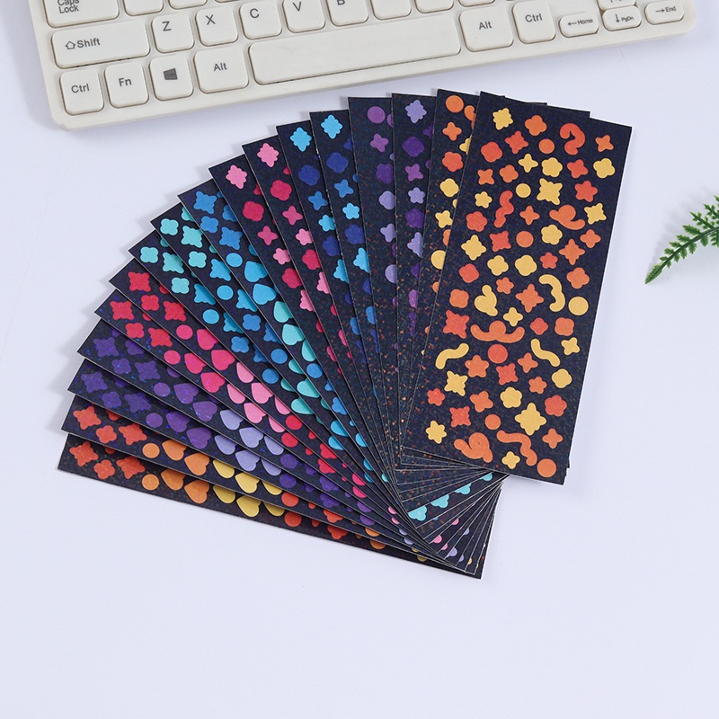 Sticker Dán Trang Trí Toploader Confetti Sổ Ruy Băng Trái Tim Lấp Lánh