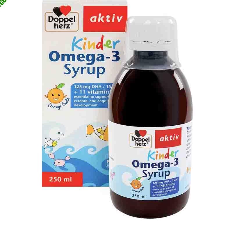 Doppelherz Aktiv Kinder Omega-3 Syrup.Hỗ Trợ Phát Triển Não Bộ,Thị Lực Cho Bé