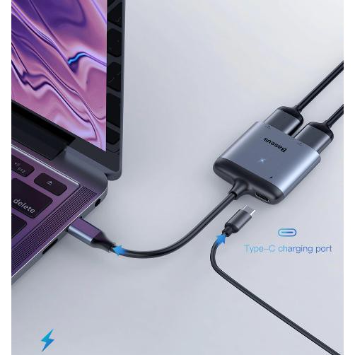 Hub Chuyển Đổi Type-C To 2HDMI + 1PD Cho Macbook Air Pro Samsung Huawei - Thương Hiệu Baseus