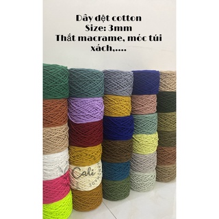 Cuộn 500gr Dây dệt 3mm, dây macrame dệt tim 3mm đan macrame, mành macrame, túi handmade, [ Ảnh thật và video]