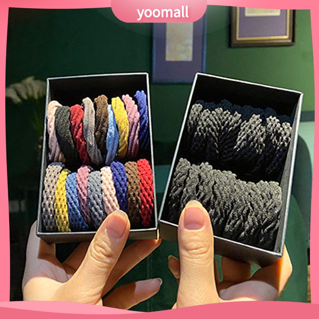 Set 5 Dây Thun Cột Tóc Mini Co Giãn Đơn Giản Cho Nữ