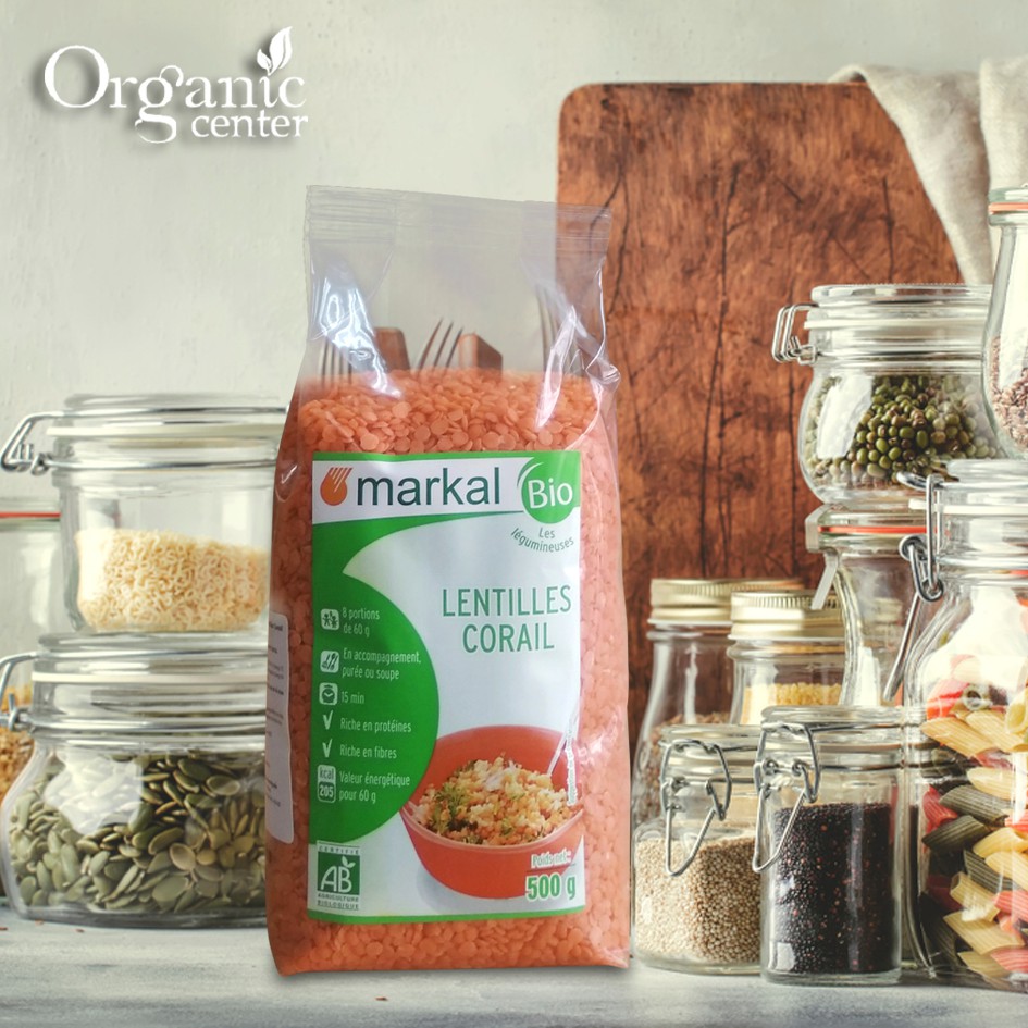 Đậu lăng đỏ hữu cơ Markal 500g