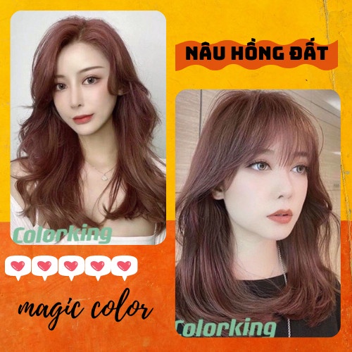 Thuốc nhuộm tóc NÂU HỒNG ĐẤT không cần dùng thuốc tẩy tóc colorking caitu