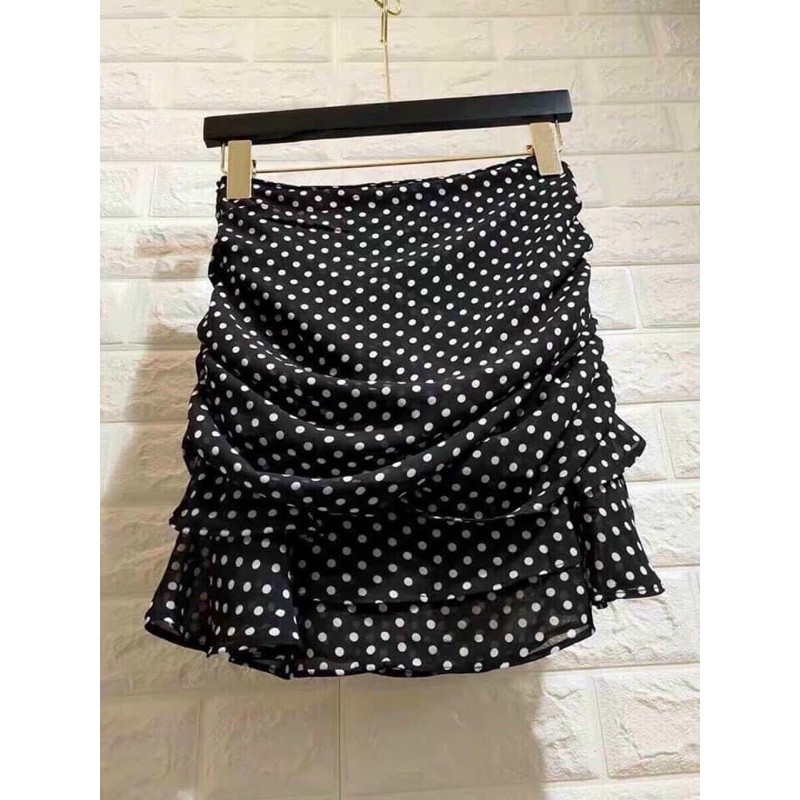 [ Mã FAGREEN55 giảm 10% tối đa 30K đơn 99K] ⚡️CHẤM BI⚡️Chân váy ngắn chấm bi có lót quần