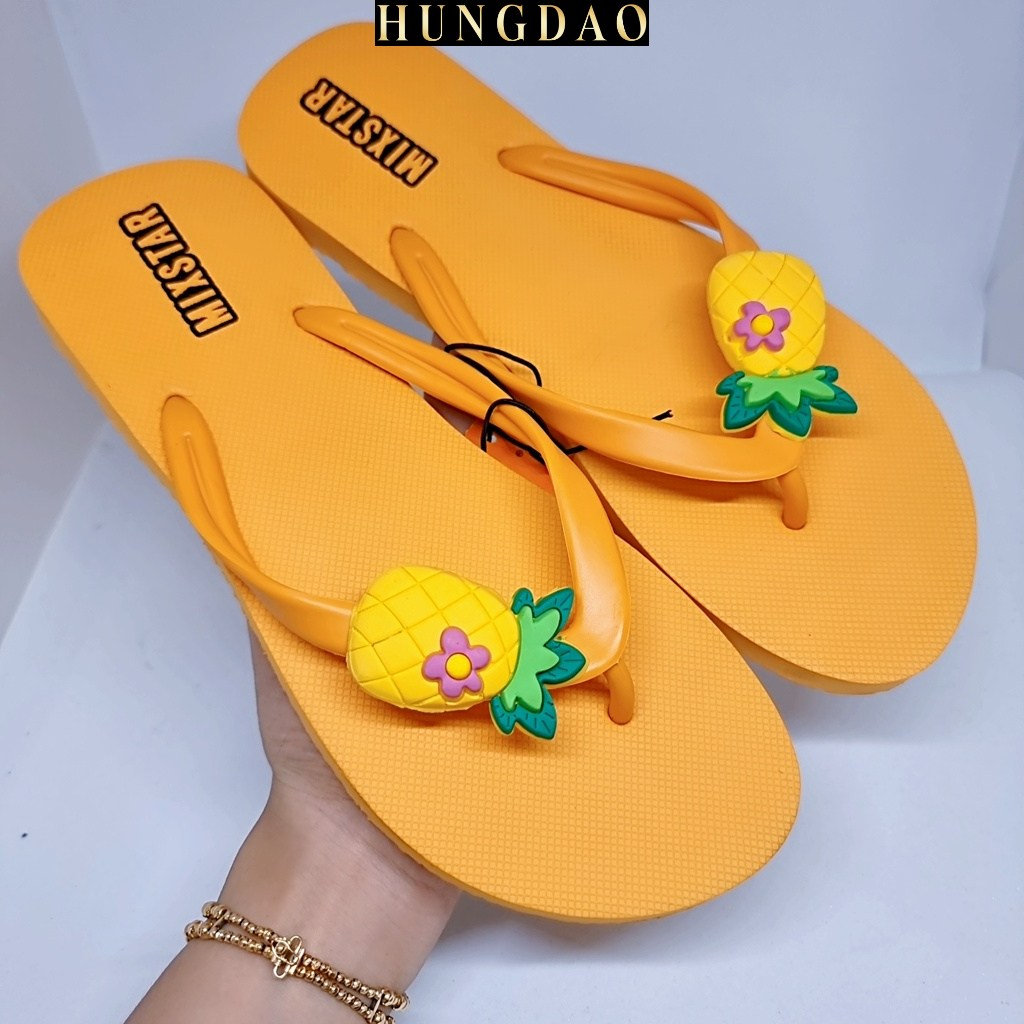 Dép xo ngón nữ Thái Lan Mixstar đính sticker trái thơm cute có đế chống trơn trượt đủ size nhiều màu