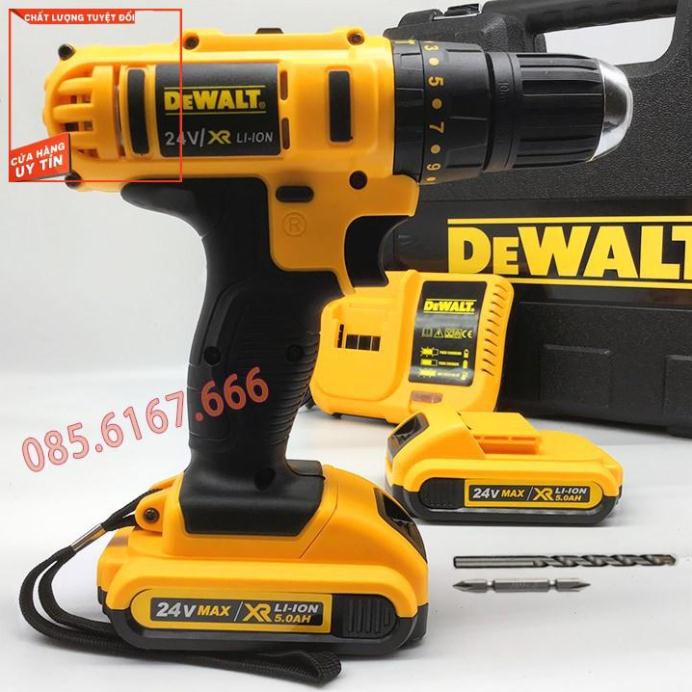 Điện máy Minh Đức - Tổng kho bán buôn bán lẻ Máy Khoan Tường, Bê Tông DEWALT 24V Có Búa Pin 5 Cell Máy Bắt Vít  Máy Bắn