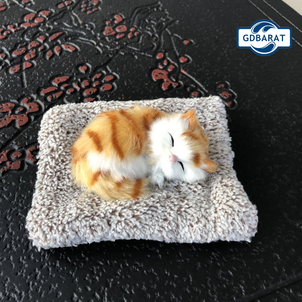 Búp bê mèo đang ngủ bằng lông nhung đáng yêu dùng cho trang trí xe ô tô