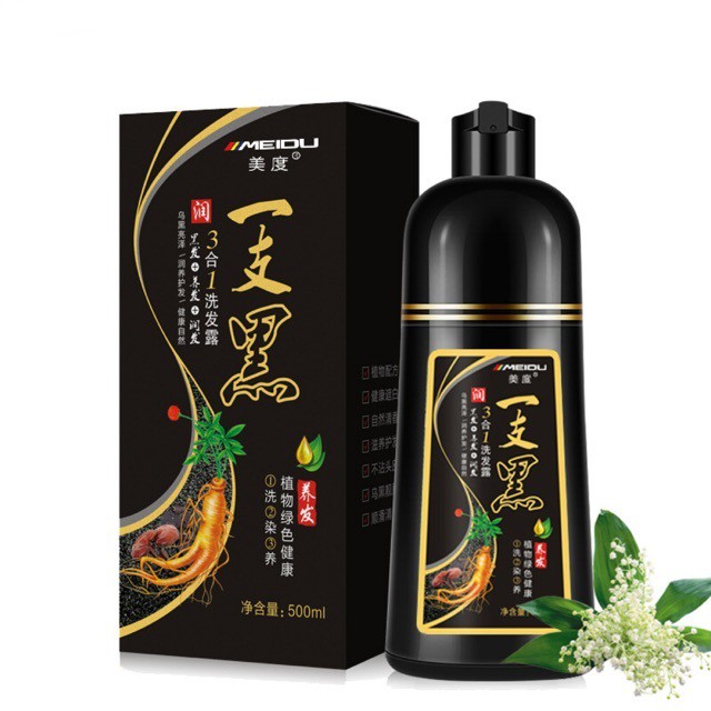 Dầu Gội Đen Tóc Nhật Bản 3 Trong 1 Dạng Chai 500Ml
