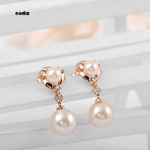 Bông tai mạ vàng 9K đính ngọc trai giả thời trang